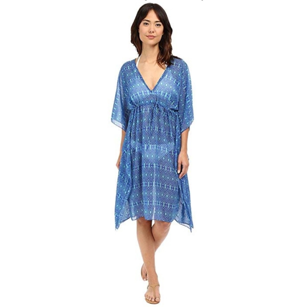 NWOT Echo Design Ikat Double V Butterfly Cover-Up